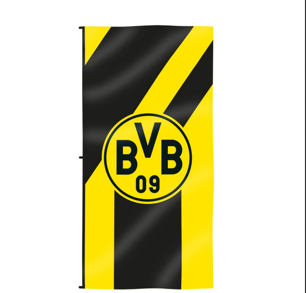 Borussia Dortmund BVB Hissfahne Tempel 100 x 200 cm mit 3 Karabinern